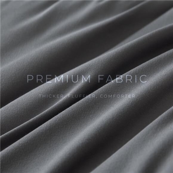 3-Piece Queen Size Down Alternative Comforter Set Dark Gray | Comforter + - Picture 3 of 7